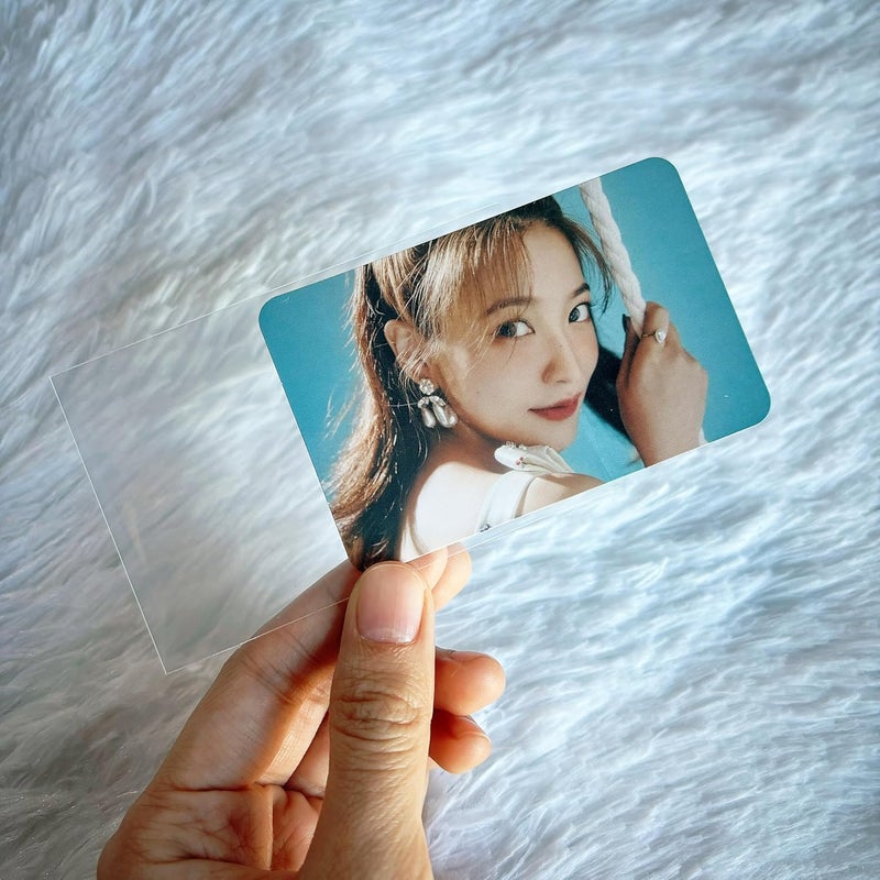 baskiss 100 Packs Photocard Sleeves, 59 x 90 mm Ultra Thickness 200 Microns CPP Clear Sleeve Idol Card Protector Holder Trading Shield Cover for 3 inch Polaroid Kpop Album Photo (Unsealable) - Image 3